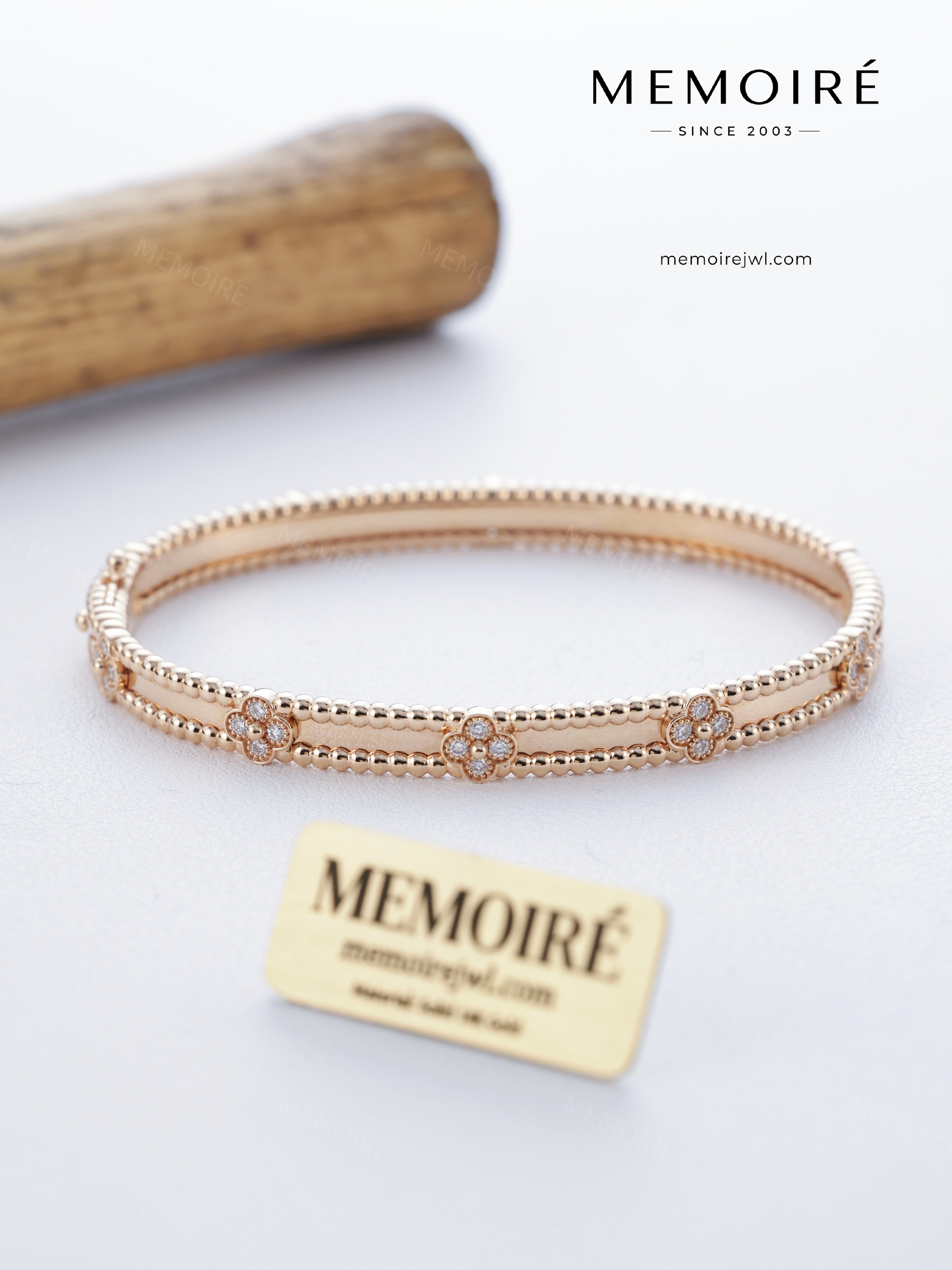 MEMOIRÉ 18K Rose Gold Narrow Kaleidoscope Bangle